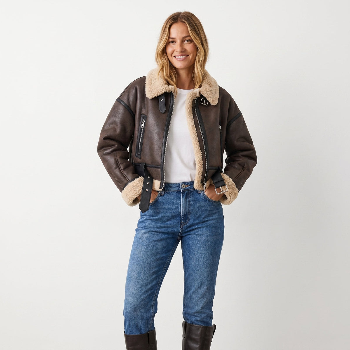 Verena | Cropped Aviator Bomberjack