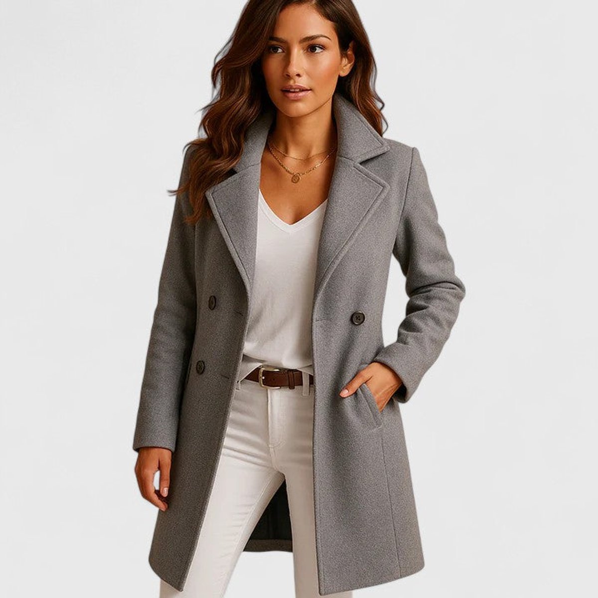 Blanche | Op Maat Gemaakt Lang Jasje met Notch-Lapel