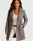 Blanche | Op maat gemaakte lange jas met notch-lapel