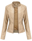 Camille | Staande Kraag Zip-Up Moto Jacket