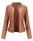 Camille | Staande Kraag Zip-Up Moto Jacket