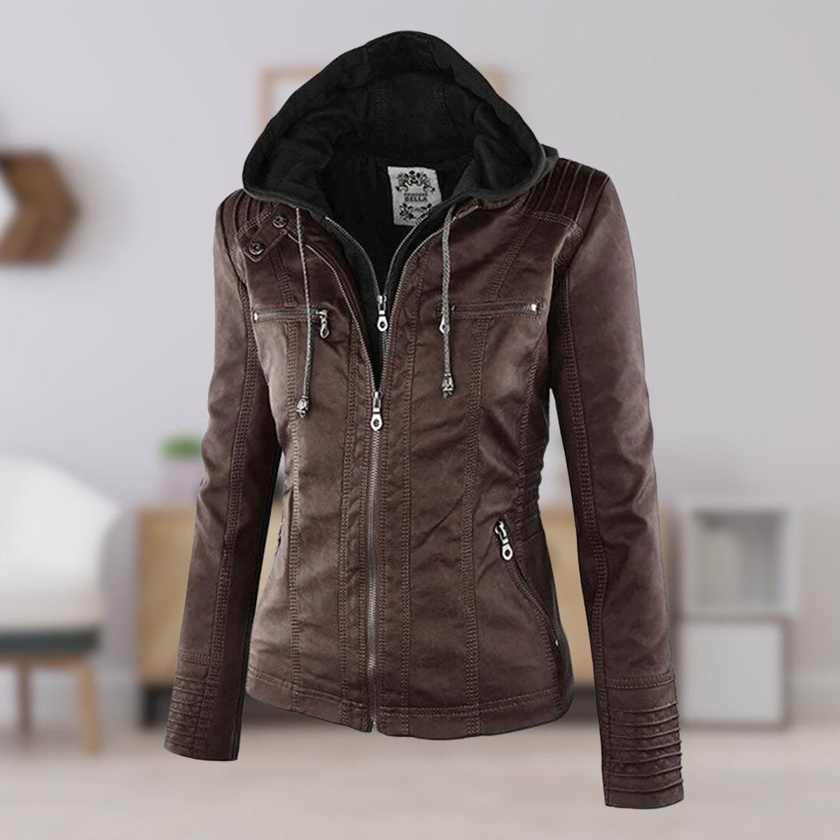 Lucinda | Motojack met Capuchon en Verwijderbare Capuchon
