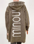 Rosabel | Gebreide Cardigan met Kap en Open Voorkant