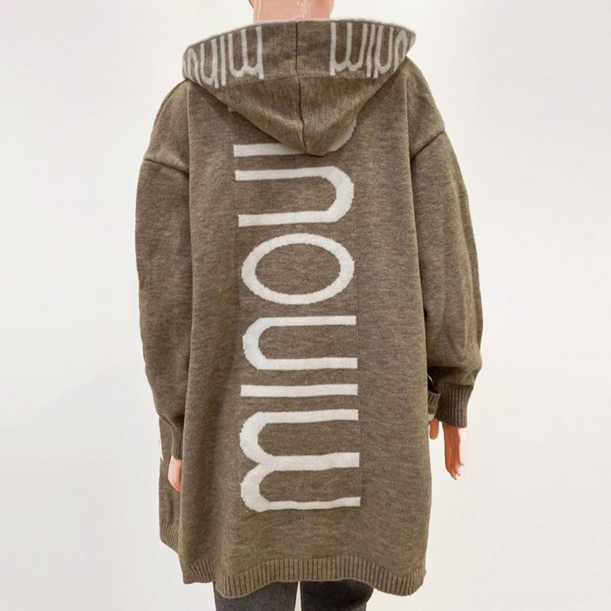 Rosabel | Gebreide Cardigan met Kap en Open Voorkant