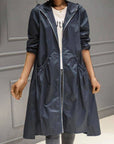 Cornelia | Gewatteerde Lange Trenchcoat met Capuchon