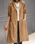 Cornelia | Gewatteerde Lange Trenchcoat met Capuchon