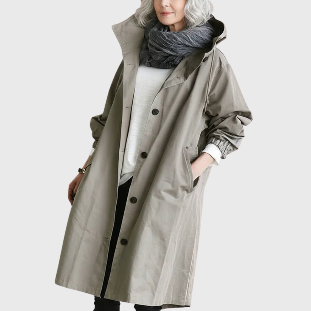 Ruth | Gewatteerde Relaxed-Fit Lange Trenchcoat