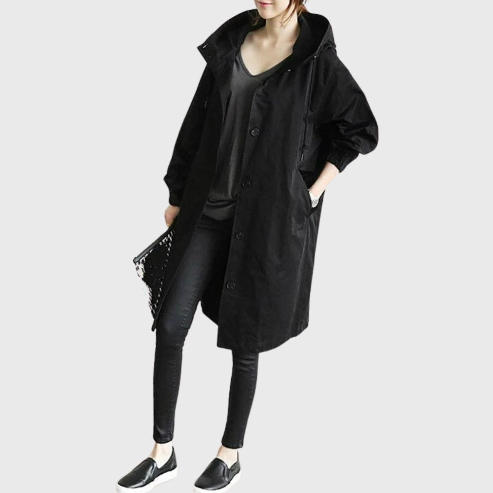 Ruth | Gewatteerde Relaxed-Fit Lange Trenchcoat