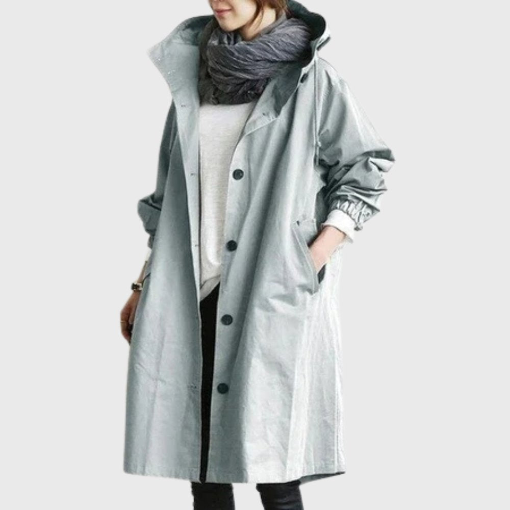 Ruth | Gewatteerde Relaxed-Fit Lange Trenchcoat