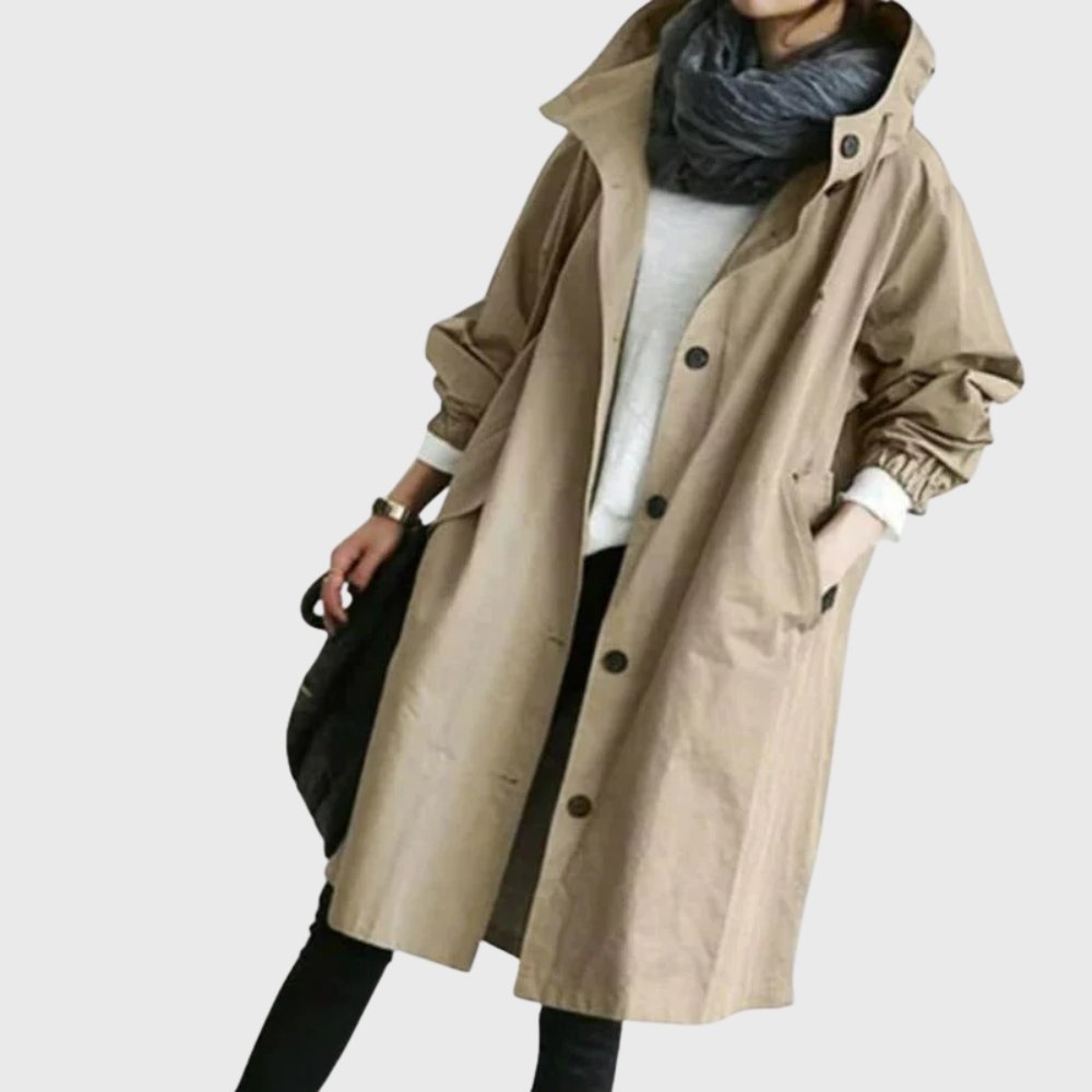 Ruth | Gewatteerde Relaxed-Fit Lange Trenchcoat