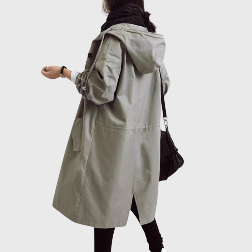 Ruth | Gewatteerde Relaxed-Fit Lange Trenchcoat