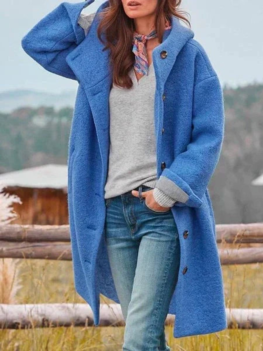 Eleanor | Lange Hooded Knopenfront Jas