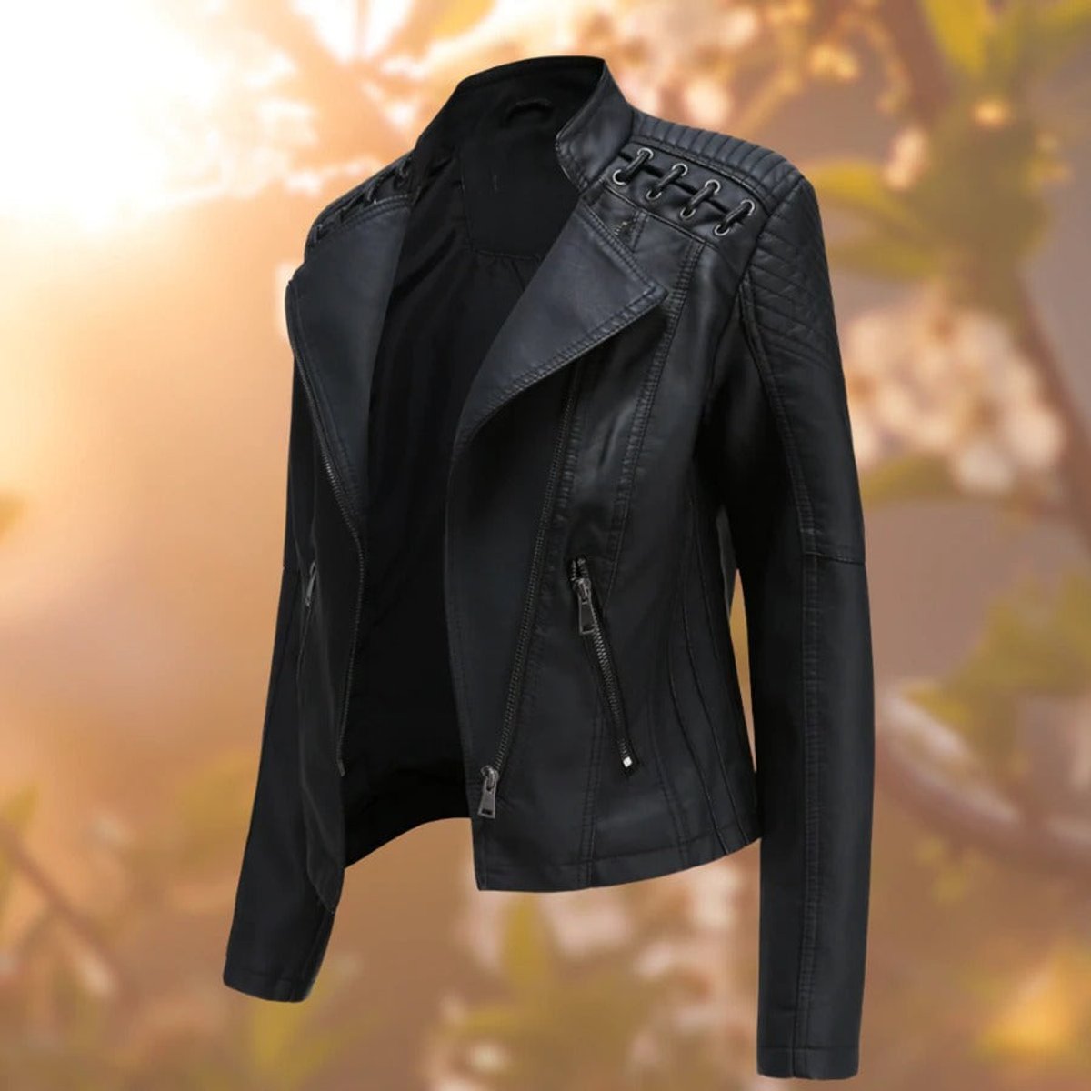 Ruby | Moto-Stijl Zip-Up Bikerjack