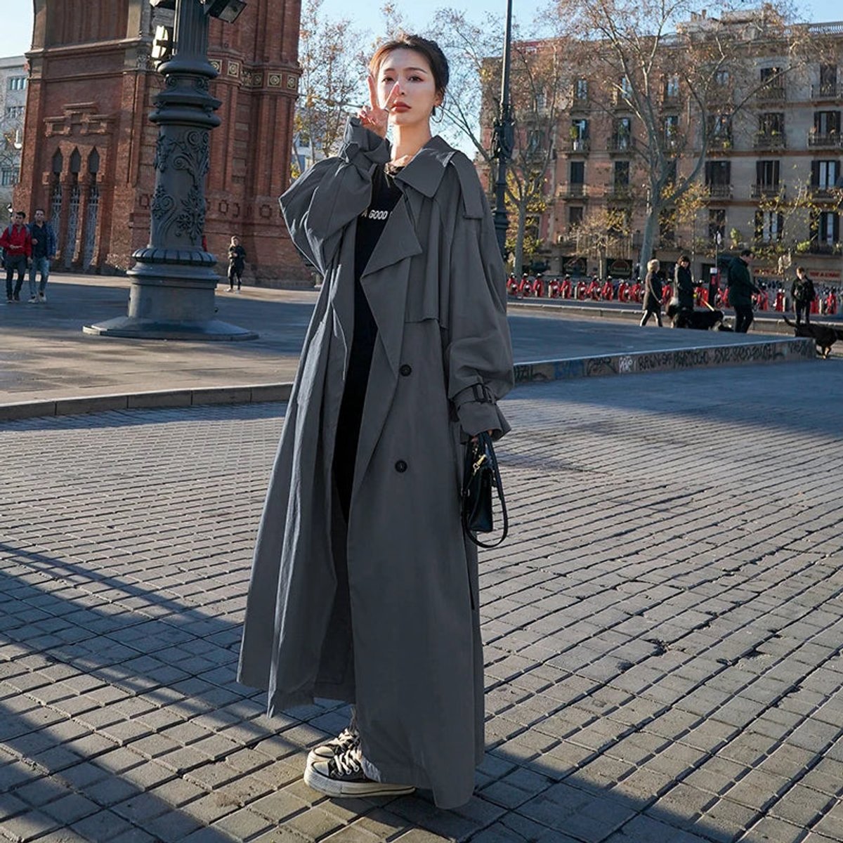 Edith | Oversized Dubbelzijdige Lange Trenchcoat