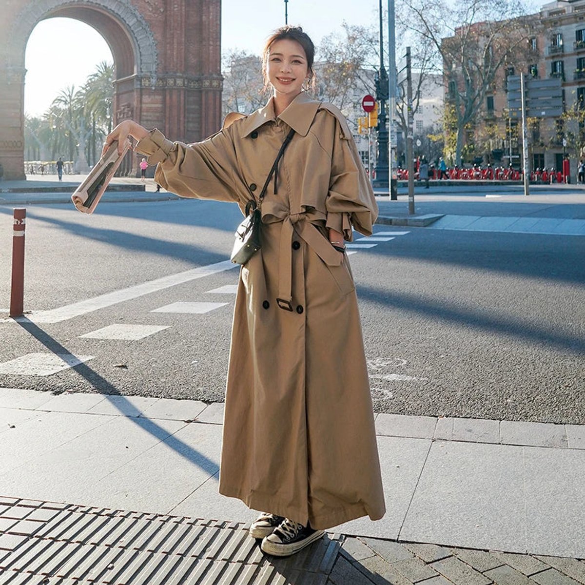 Edith | Oversized Dubbelzijdige Lange Trenchcoat