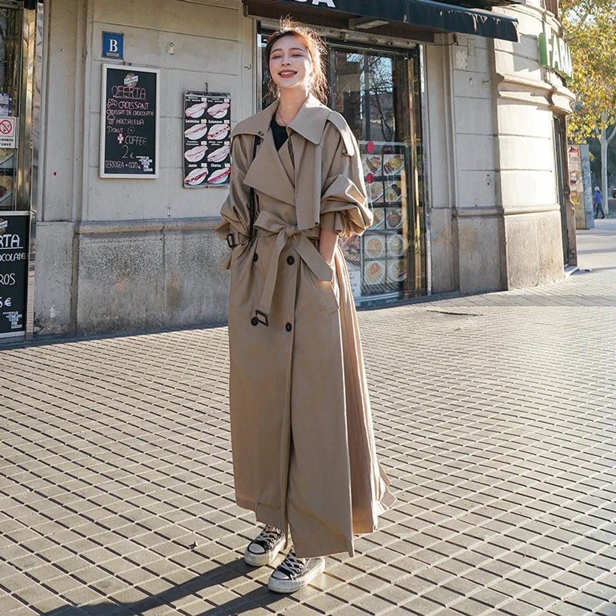 Edith | Oversized Dubbelzijdige Lange Trenchcoat