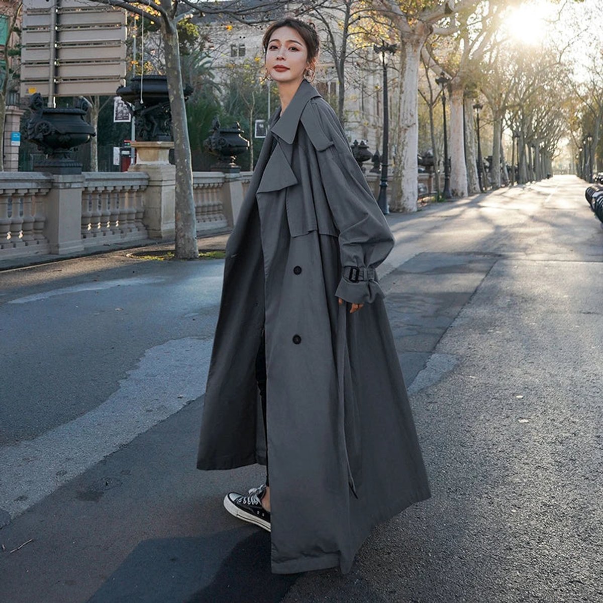 Edith | Oversized Dubbelzijdige Lange Trenchcoat