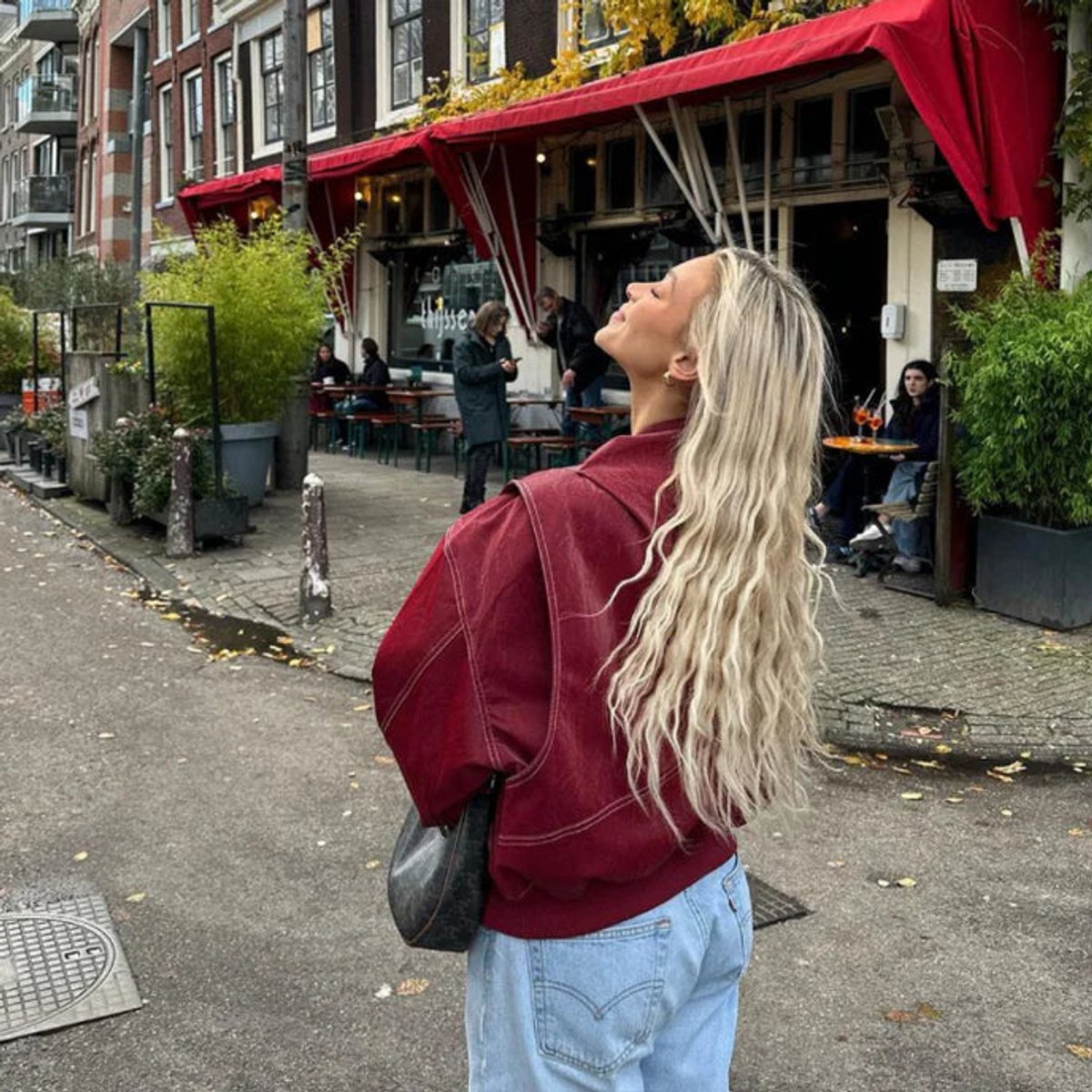 Renée | Oversized Contrast-Stitch Bomberjack