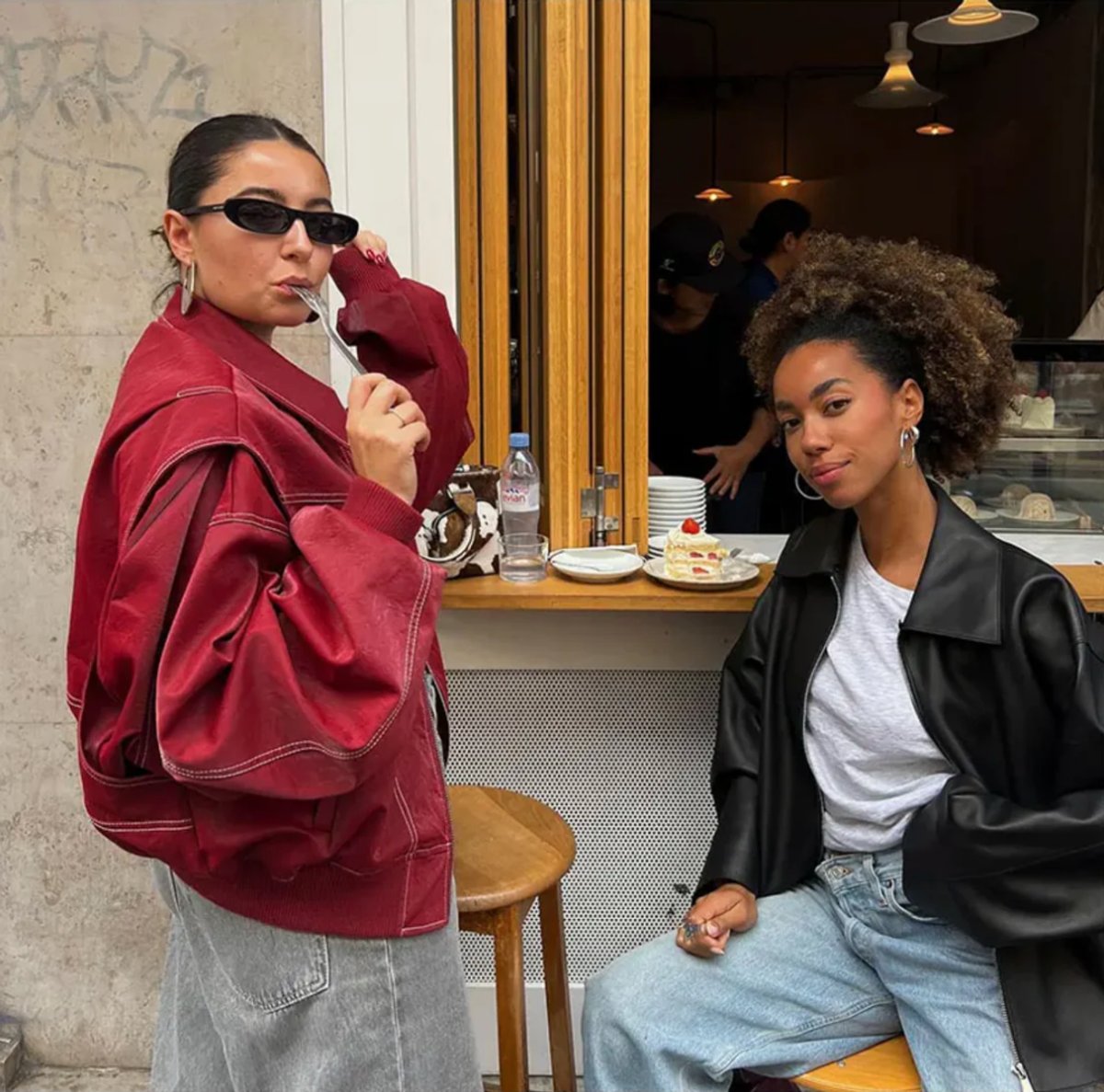 Renée | Oversized Contrast-Stitch Bomberjack