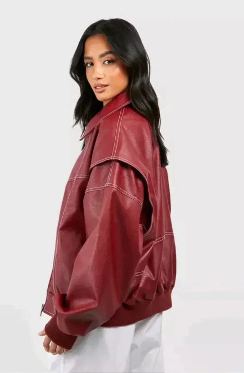 Renée | Oversized Contrast-Stitch Bomberjack