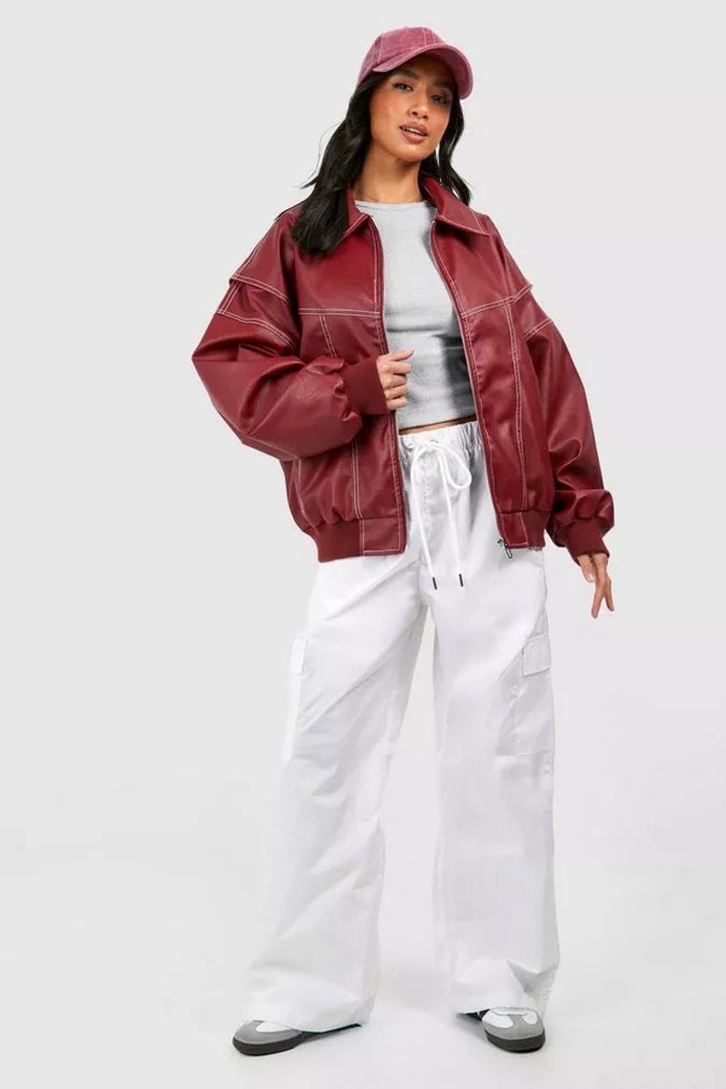 Renée | Oversized Contrast-Stitch Bomberjack