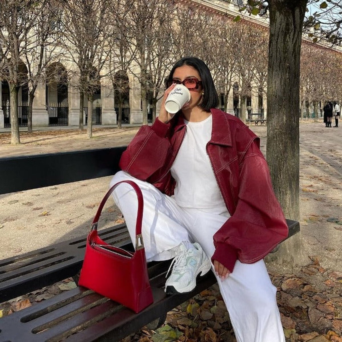 Renée | Oversized Contrast-Stitch Bomberjack