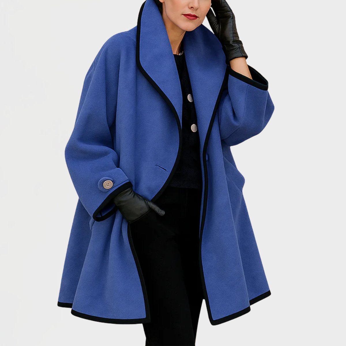 Flora | Oversized Contrast-Trim Jas