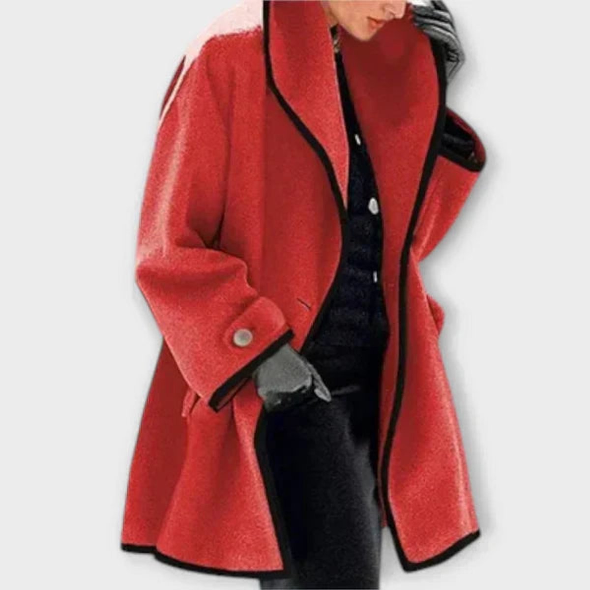 Flora | Oversized Contrast-Trim Jas
