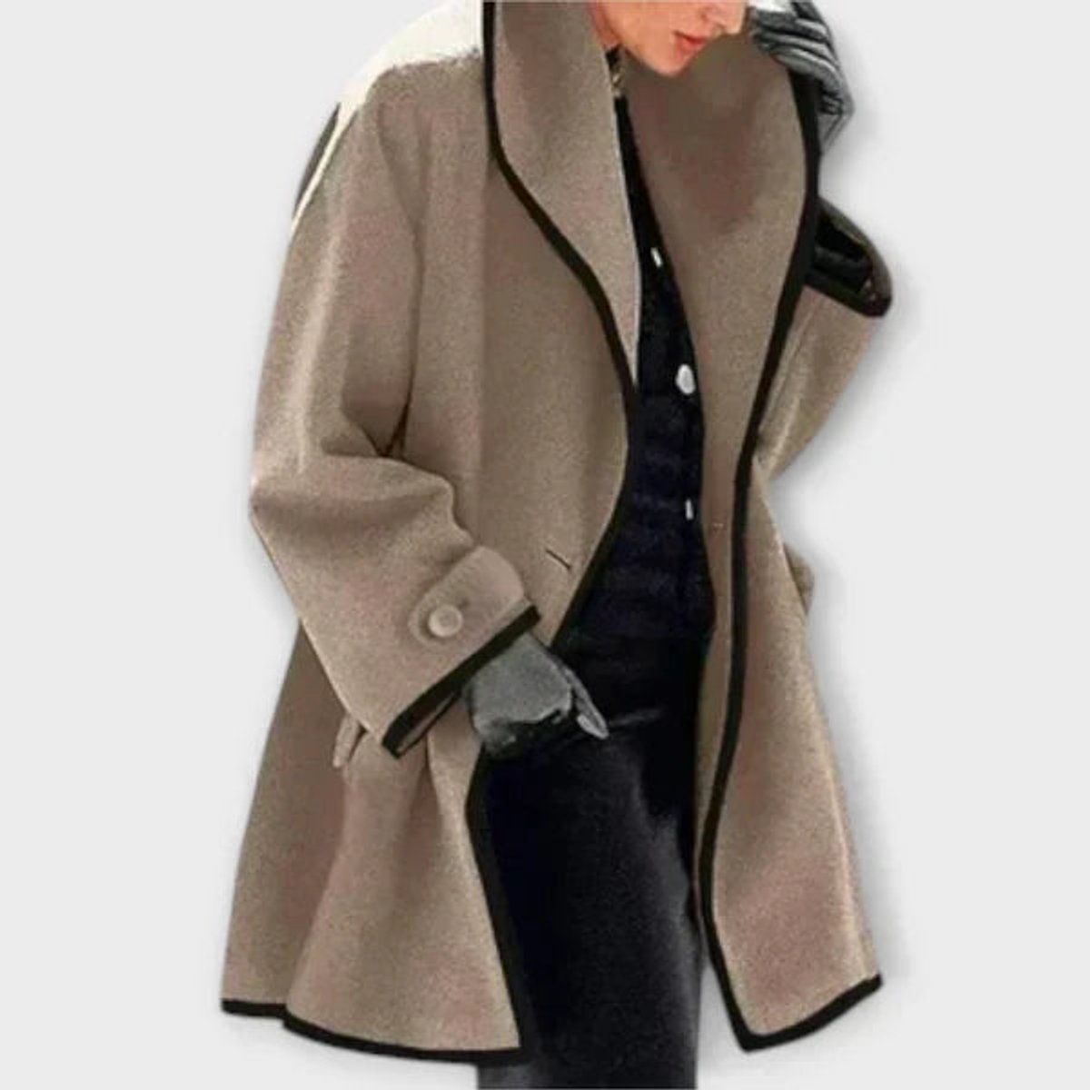 Flora | Oversized Contrast-Trim Jas