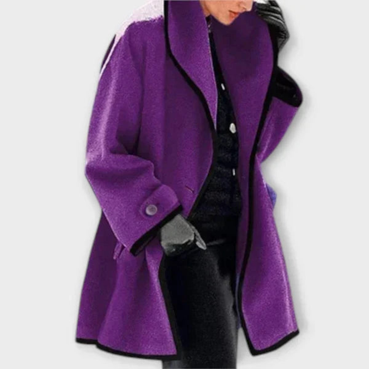 Flora | Oversized Contrast-Trim Jas