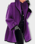 Flora | Oversized Contrast-Trim Coat