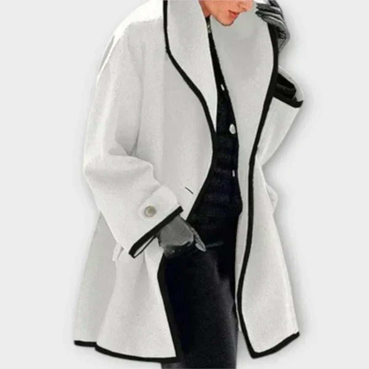 Flora | Oversized Contrast-Trim Jas