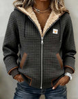 Sandra | Sherpa-Voering Gequilt Zip-Up Hoodie Jas
