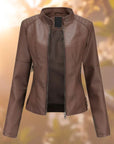 Victoria | Slim-Fit Zip-Up Moto Jacket