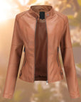 Victoria | Slim-Fit Zip-Up Moto Jacket
