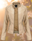Victoria | Slim-Fit Zip-Up Moto Jacket