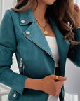 Gabrielle | Cropped Moto Zip-Up Jacket