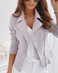 Gabrielle | Cropped Moto Zip-Up Jacket