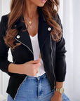 Gabrielle | Cropped Moto Zip-Up Jacket