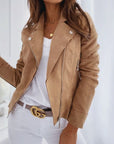 Gabrielle | Cropped Moto Zip-Up Jacket